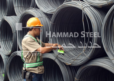 Inspector Checking the Quality of Deformed Steel Wire